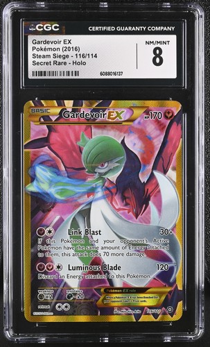 CGC 8 Gardevoir EX 2016 Steam Siege 116/114 Secret Rare Holo Pokemon Card - Picture 1 of 2