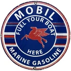 VINTAGE MOBILGAS MARINE PORCELAIN SIGN DEALERSHIP GAS STATION MOBIL MOTOR OIL