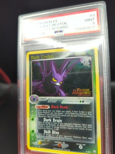 2004 POKEMON TEAM ROCKET RETURNS DARK CROBAT #3 REVERSE HOLO PSA 9 MINT STAMPED - Picture 3 of 12