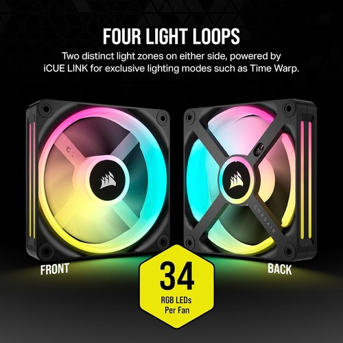Corsair iCUE LINK QX120 RGB 120mm Fan - Black | New - Photo 8/11