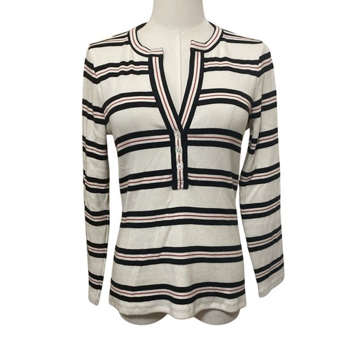 VERONICA BEARD Jeans gestreiftes Langarmshirt Oberteil Damen Größe XS
