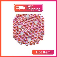 Beadsland Flat Back Crystal Rhinestones Round Gems for Nail Art and Craft Glue F