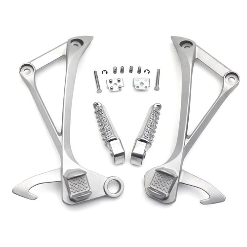 Silver Rear Passenger Foot Pegs Bracket Fit For Kawasaki Ninja ZX-10R 2011-2023 - Picture 1 of 6