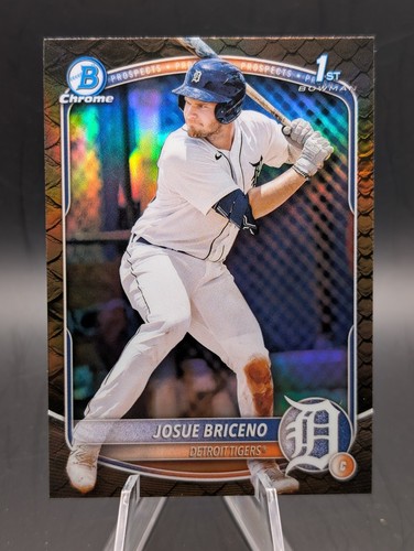 JOSUE BRICENO 2025 Bowman #BCP-13 (1st) REPTILIAN REFRACTOR Detroit Tigers