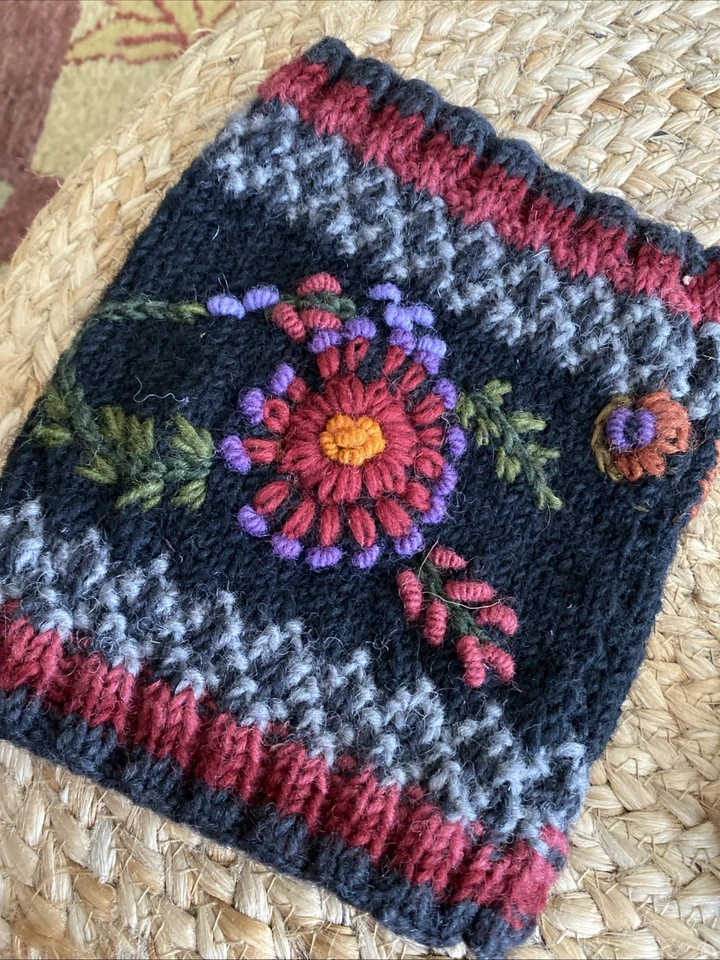 Puños de botas Lost Horizons 100 % lana para mujer color marrón Nepal Foto 3 de 4