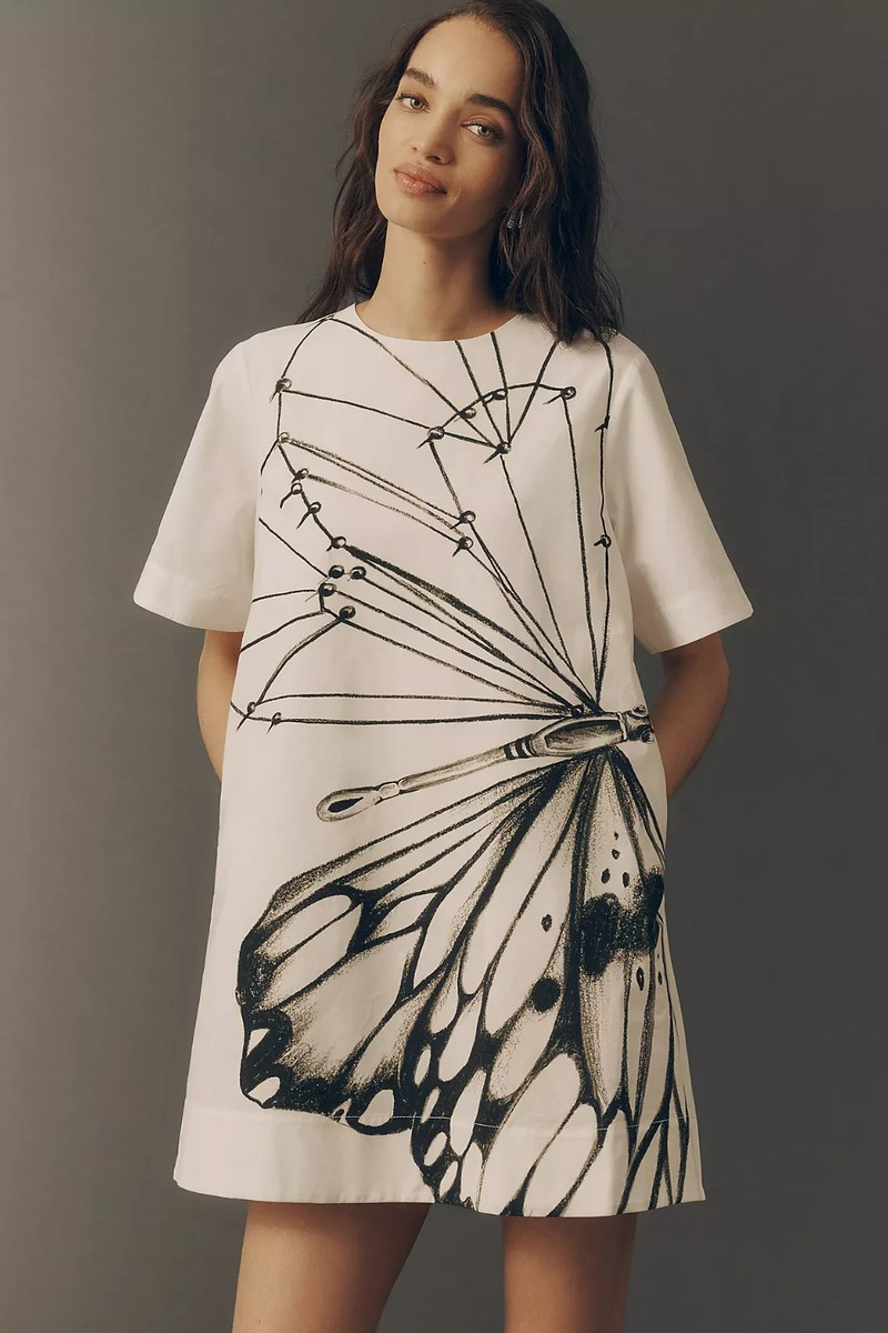 Anthropologie - The Emmy Short-Sleeve Swing Mini Dress by Maeve - Sale  Price | eBay