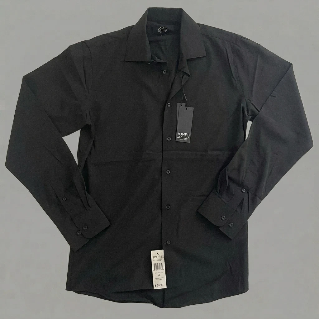 slim fit dress slacks London-Slim Formal Black Non Iron Cotton Shirt