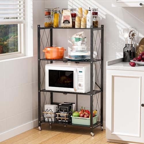 Foldable Storage Shelf Metal Rock Storage Shelving Units Organizer 4 tier - Picture 3 of 7