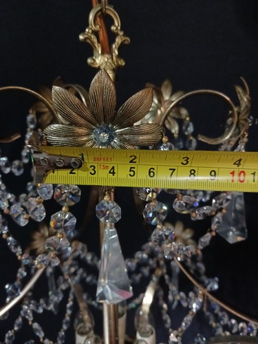 Vintage Crystals Prisms Chandelier Lighting Fixture 5 Light 260 CRYSTALS - Picture 15 of 20
