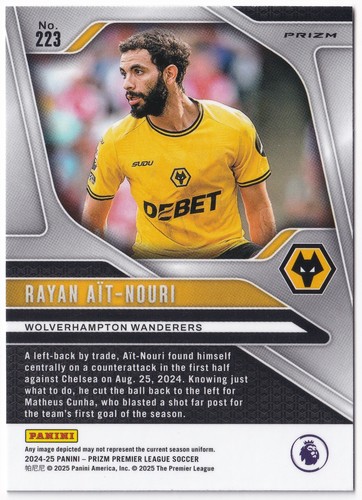 Panini Prizm Premier League 2024-25 Rayan Ait-Nouri Hyper Prizm - Bild 2 von 2