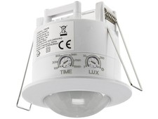 Decken Einbau Bewegungsmelder 360° LED geeignet 6m Detektion, wei