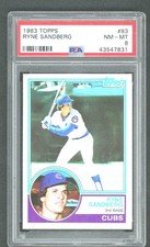 1983 Topps Baseball Ryne Sandberg RC #83 PSA 8