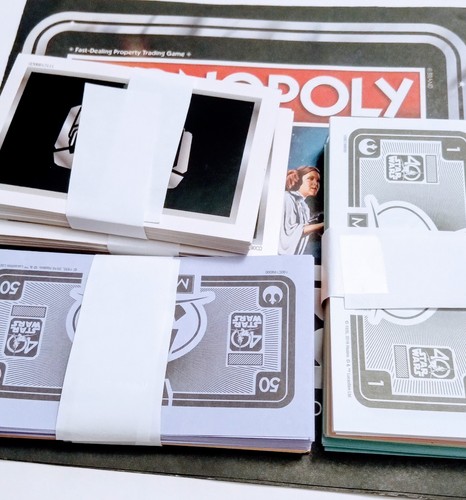 Dinero Star Wars Monopoly, cartas de juego + guía de juego - Imagen 3 de 6