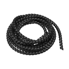 Flexible Spiral Tube Wrap Cable Management Sleeve 8mm x 10mm 3 Meters Black