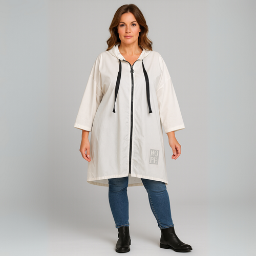 ROCKTHOSECURVES WOMENS JACKET LADIES MAC A-LINE LONG LENGTH PLUS SIZE WITH HOOD - Picture 40 of 53