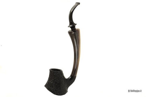 C-Pipe Sandblast - Full Bent Vulcano - with horn inlay - Bild 1 von 7