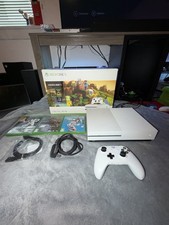 Microsoft Xbox One S 1tb White Console Bundle Minecraft Box 3 Games + Controller