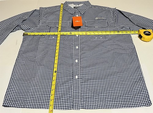 Habit Crayfish Creek L/S River Blue Plaid Button up Vent Cooling Shirt Size XL - Picture 4 of 11
