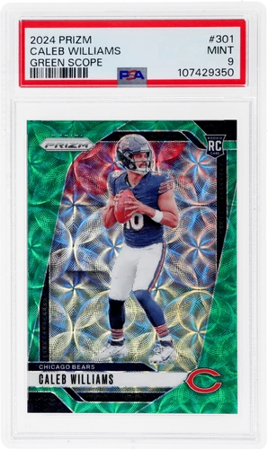 2024 Panini Prizm Caleb Williams Green Scope Prizm #301 /75 PSA 9