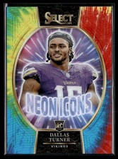 2024 Panini Select Neon Icons Tie-Dye Dallas Turner Rookie Vikings #8