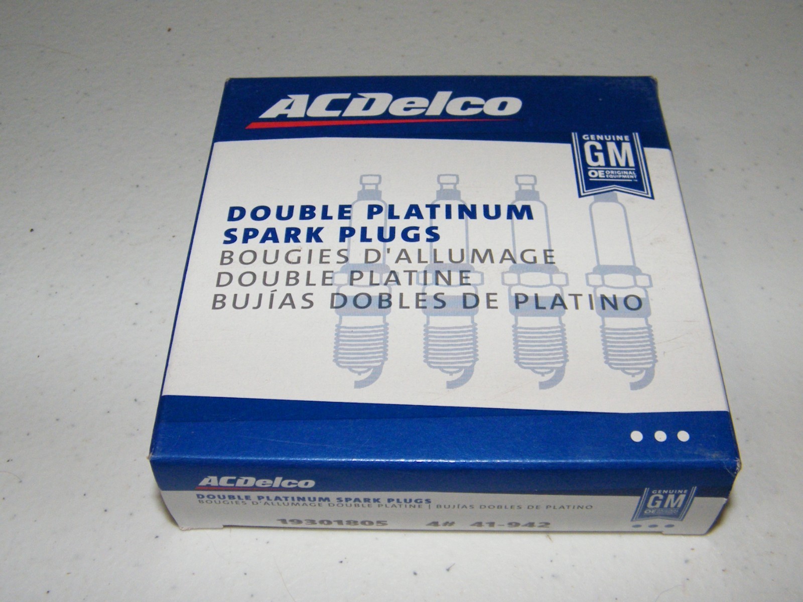 ACDelco #41 942 Double Platinum Professional Spark Plugs 4-pack 19301805