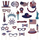  26 Pcs Photobooth Props Party American Independence Day Decorative Background