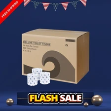 2-Ply Toilet Paper 500 Sheets Septic Safe 96 Rolls Bulk White