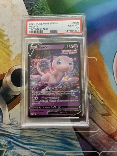 POKEMON CARD 2023 SWORD & SHIELD CROWN ZENITH #060 MEW V PSA 10 ONE OWNER FRESH