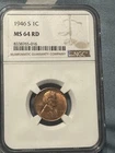 1946-S Lincoln Wheat Cent 1c - NGC GRADED MS67 RD