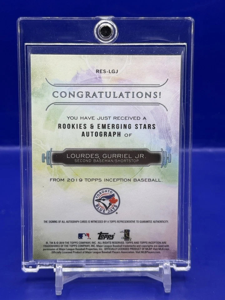 2019 Topps Inception Blue emerging stars Lourdes Gurriel Jr Auto 25/25! - Image 2 of 2
