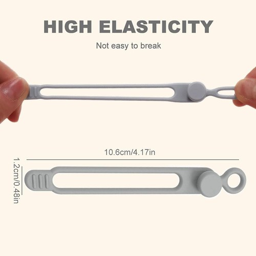 2025 New Elastic Silicone Cable Straps Reusable Cord Organizer - Photo 8/34