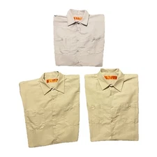 Red Kap Canvas Button Down Short Sleeve Collared Shirts Mens XL NWT (lot of 3)