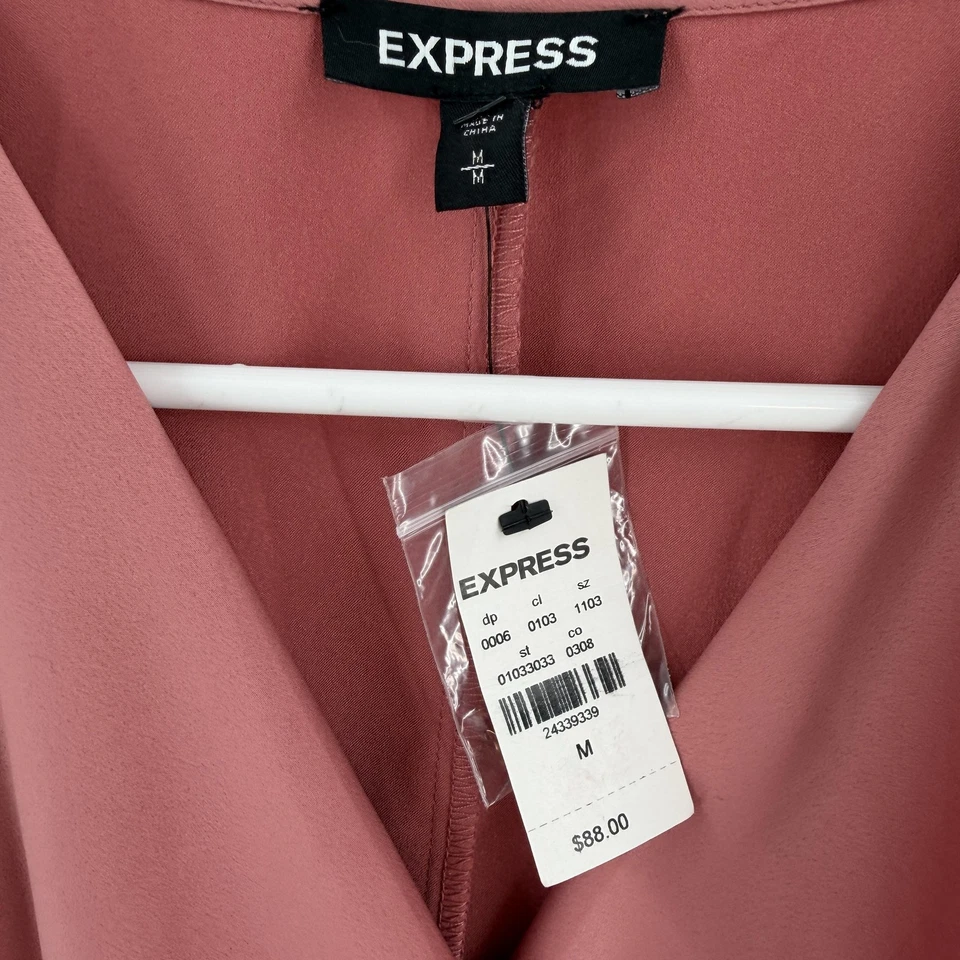 Vestido Express Para Mujer Mediano Rosa Malva Envolvente Cinturón Maxi Kimono Manga Solapa Foto 4 de 4