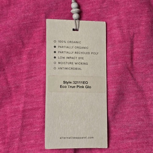 Alternative Apparel Move Pink Crop Top Sash Curve Back New Size Small - Picture 5 of 10