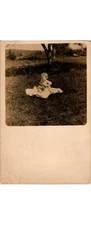 1910s Halftone Photogravure Postcard Infant Child White Gown Serene Locale