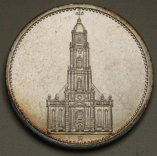 GERMANY 5 Reichsmark 1934 A Silver 0.9 1st Ann Nazi Rule XF 4129