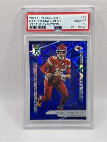2024 PANINI DONRUSS ELITE STATUS EXPLOSION #70 PATRICK MAHOMES II #/875 PSA 10