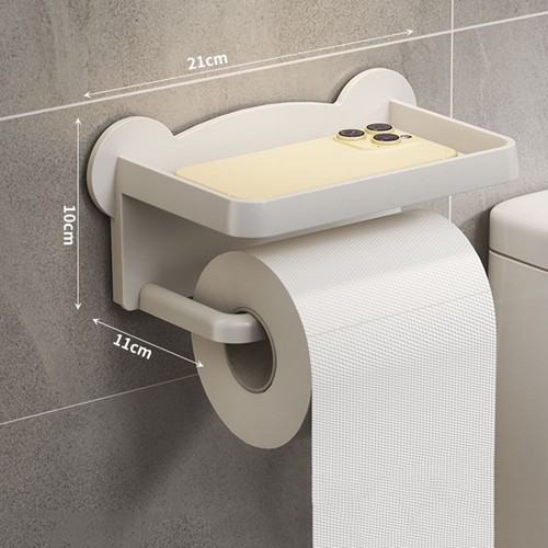 Plastic Toliet Roll Holder No Punching Mobile Phone Rack Home - Picture 15 of 18