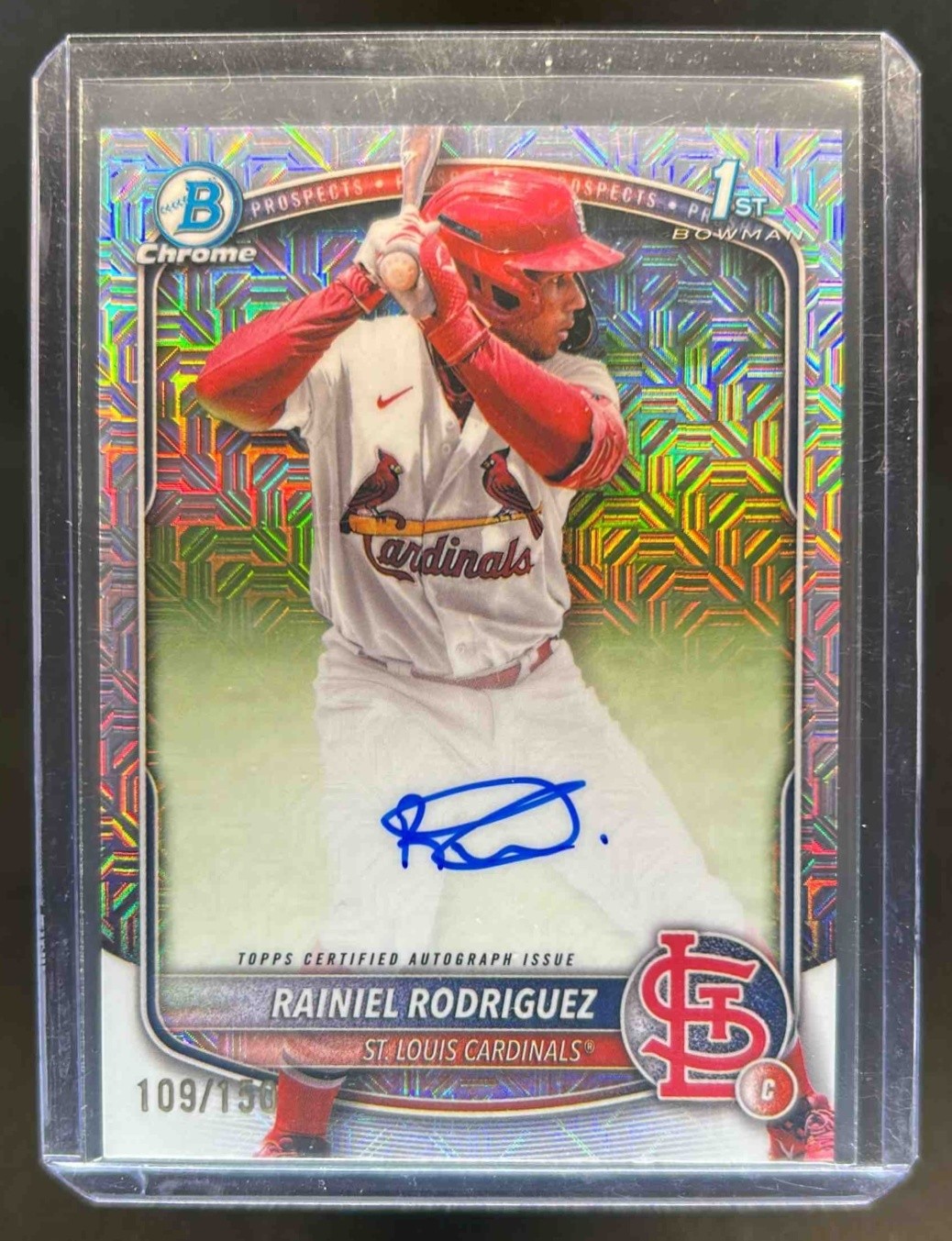 2025 Bowman Chrome Rainiel Rodriguez Auto HTA Choice Refractor 1st #109/150