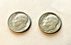 Lot of 2 Roosevelt dimes 1959 & 1964 D 90% silver - nice! - see photos