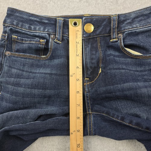 American Eagle Skinny Kick Jeans Damen 4 Bootcut Low Rise bestickt Denim - Bild 7 von 16