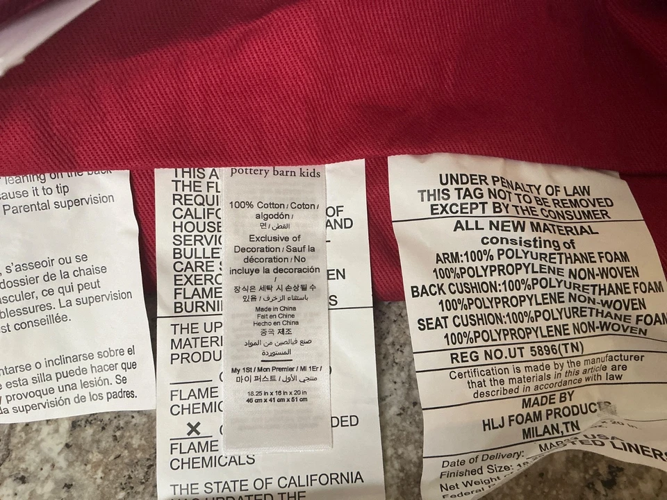 Pottery Barn Kids My First Anywhere Chair Fire truck Slipcover -NIP - Image 3 of 3