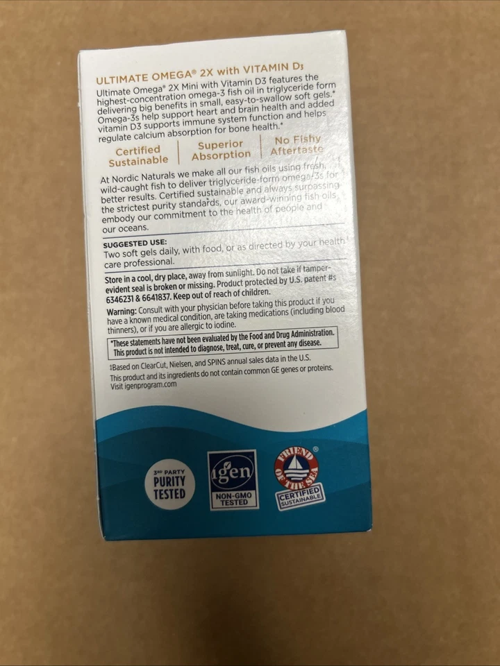 Nordic Naturals Ultimate Omega 2X Mini D3 - 60 Ct Exp 2027+ Foto 2 de 4