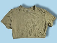 SKIMS Crop Top T Shirt L Faded Green Short Sleeve Crew Neck Pullover Stretch