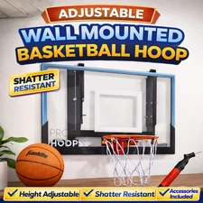 Franklin Sports Wall Mounted Basketball Hoop – Adjustable, Shatter Resistant⭐