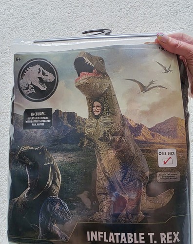 New Kids' Jurassic World Inflatable T-Rex Halloween Costume One Size Fits Most - Picture 3 of 6
