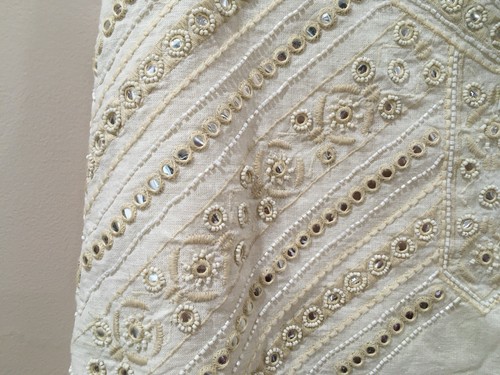 ZARA WOMAN M Embroidery Beaded Boho Mini Skirt Limited Edition Ivory 7521/268 - Picture 6 of 9