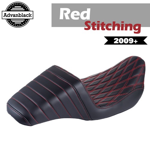 Red Extended Reach Seat Pro Monkey Logo For 2009+ Harley Touring - Bild 11 von 11