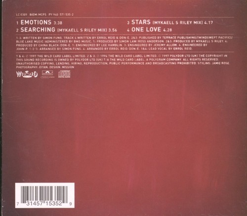 China Black Emotions CD UK Polydor 1997 single in info-stickered digipak 5715352 - Picture 2 of 2
