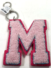 Claire s Fuzzy Pink Sparkly Foam Initial M Keychain/Backpack Charm NWT